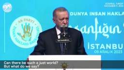 Erdogan, against the backdrop of the rejected idea of a ceasefire in Gaza, said that a just peace is