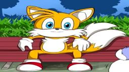 tails sitting on a bench